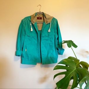 Vintage Teal Windbreaker Detachable Sleeves!